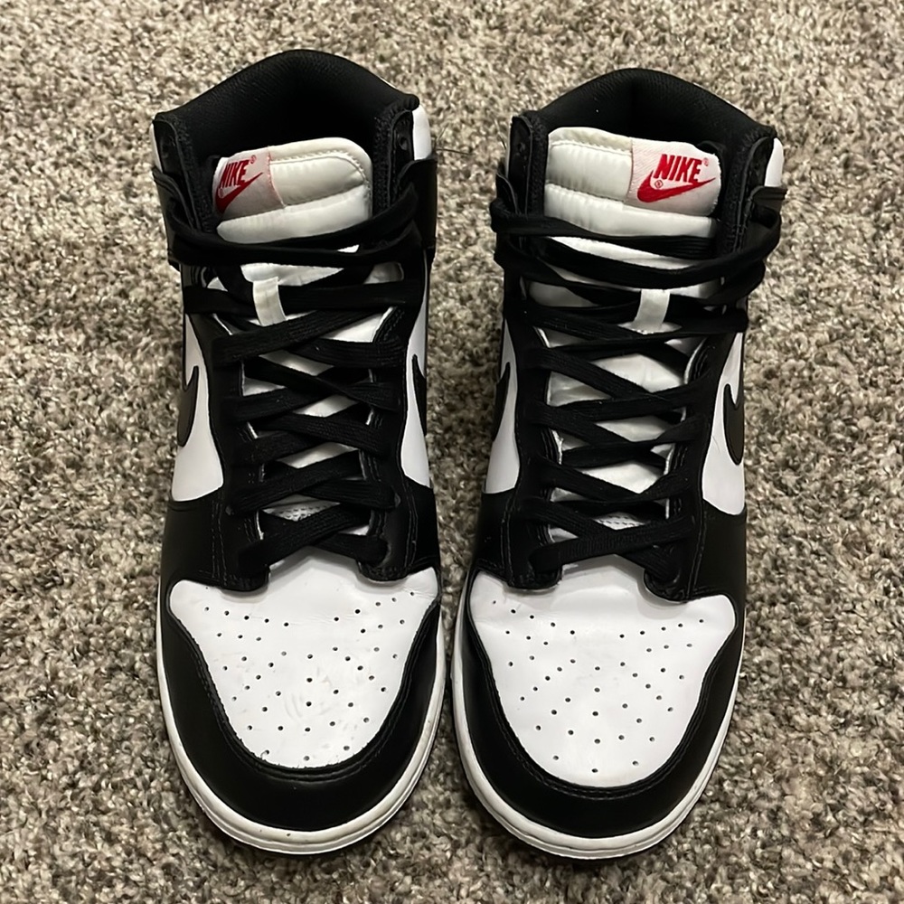 Size 10 Nike Panda Dunks high tops